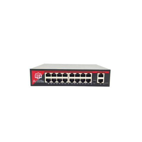 DJA-X16F20GB-200W PoE svič, 16× 100M PoE + 2× GbE uplink