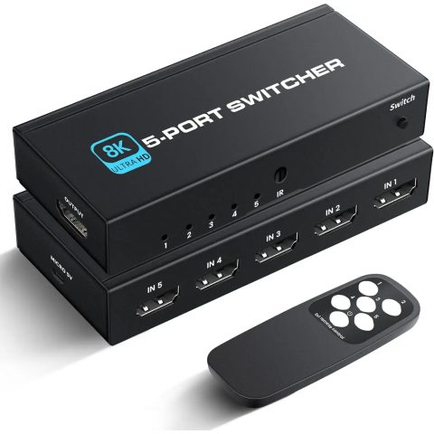 HDMI switch 5xIN/1xOUT v2.1 8K60/4K165 48Gb/s (SW-8K-501)