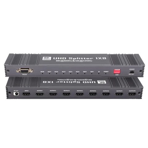 HDMI splitter 1x8 v2.1 8K60 EDID 48Gb/s metal (SP-8K-108)