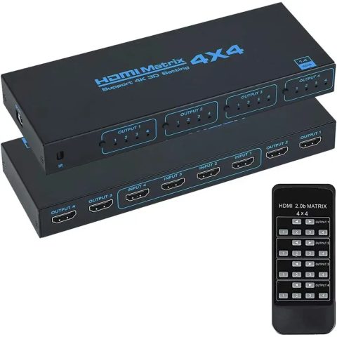 HDMI matrix 4x4 v1.4 4K30 EDID HDR metal (SP-MAT-404A)