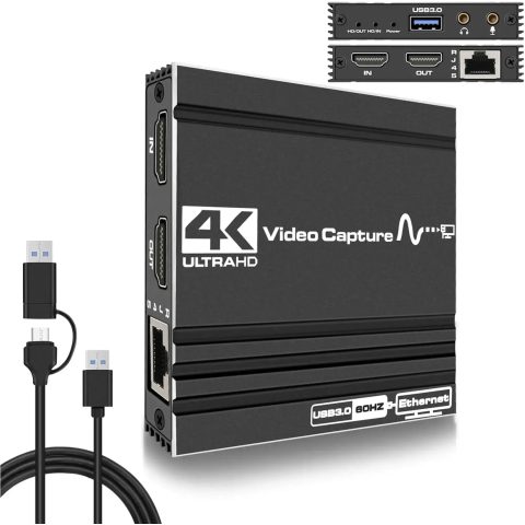 HDMI USB3.0 capture card 4K60 RJ45 loop 4K30 audio (CA-4K-HUG)