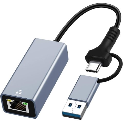 USB-A/C na RJ45 Gigabit adapter RTL8153VC alu (HB-U-101C)
