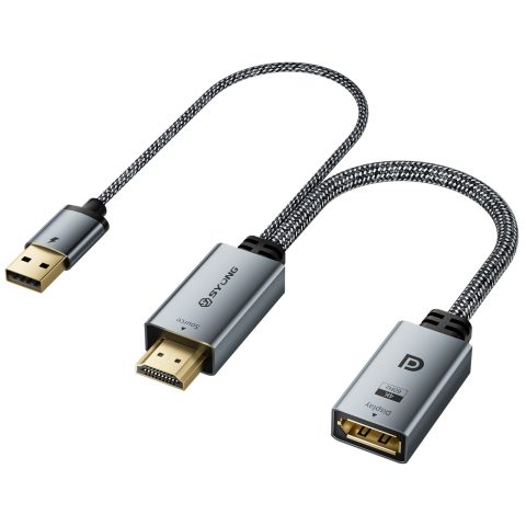 HDMI na DP adapter aktivni 0.2m 4K60 USB napajanje (AT-4K-HDP-0.2M)