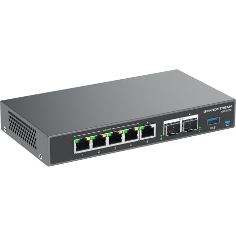 Grandstream GCC6010 VPN ruter i IP PBX, 5× GbE, 36 W PoE