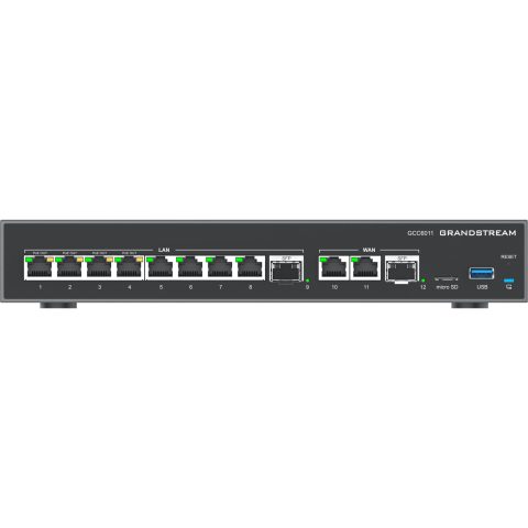 Grandstream GCC6011 VPN ruter i IP PBX, 10× GbE, 36 W PoE