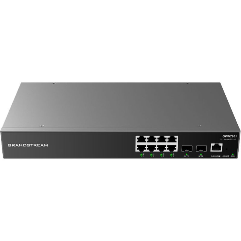 Grandstream GWN7801 L2+ svič, 8×GbE + 2×SFP