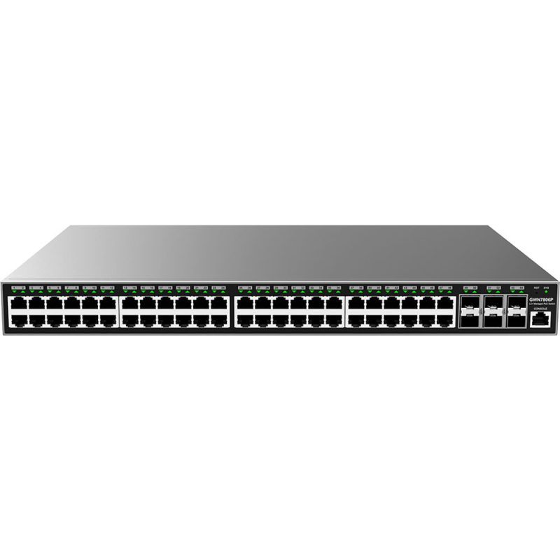 Grandstream GWN7806P L2+ svič, 48×GbE + 6×SFP+, PoE+ 400 W