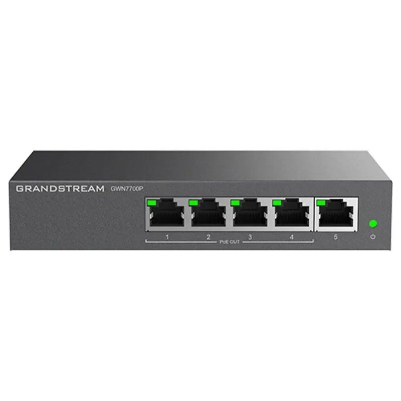 Grandstream GWN7700P svič, 5×GbE, PoE+ 60 W