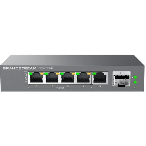 Grandstream GWN7700MP svič, 5×2,5G + SFP+, PoE+ 57 W