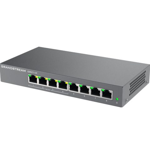 Grandstream GWN7711P L2 Lite svič, 8×GbE, PoE+ 60 W
