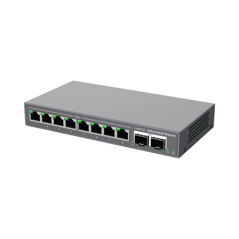 Grandstream GWN7721 L2 Lite svič, 8×2,5G + 2×SFP+