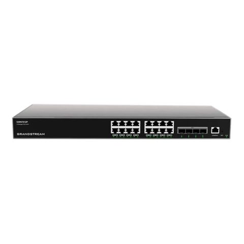 Grandstream GWN7812P L3 svič, 16×GbE + 4×SFP+, PoE+ 240 W