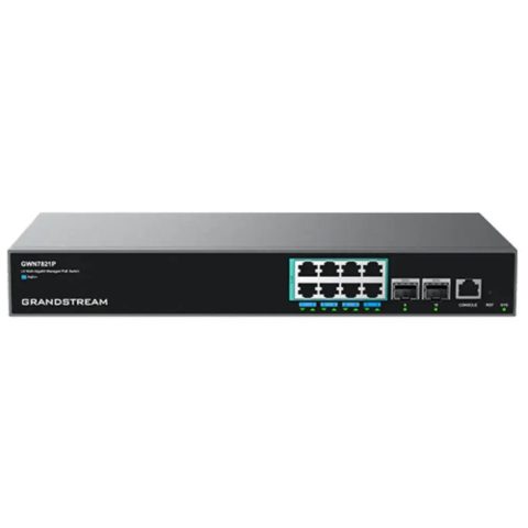 Grandstream GWN7821P L3 svič, 8×2,5G + 2×SFP+, PoE++ 240 W
