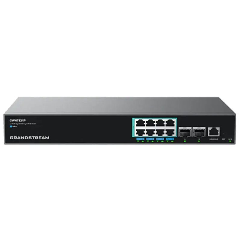 Grandstream GWN7821P L3 svič, 8×2,5G + 2×SFP+, PoE++ 240 W