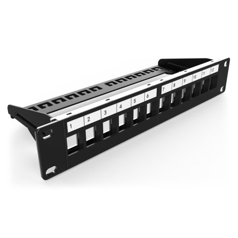 Netiks SKP-12-10 oklopljeni modularni patch panel 10"/1U, 12 otvora
