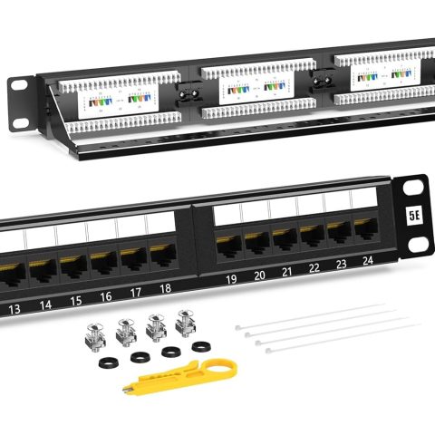 Netiks PP19I003 patch panel Cat.5e, 24× RJ45, 19"/1U