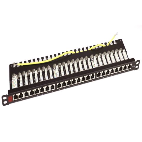 Netiks PP19I005 patch panel Cat.6 STP, 24× RJ45, 19"/1U