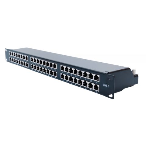 Netiks PP19I015 patch panel Cat.6 UTP, 48× RJ45, 19"/1U