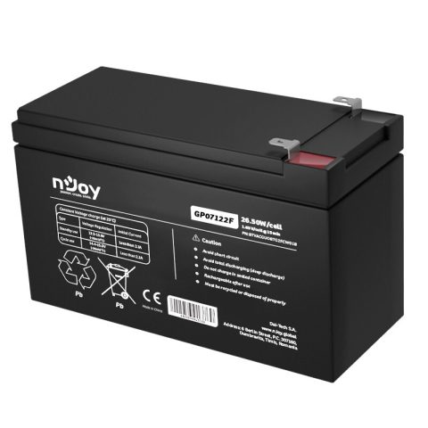 nJoy Baterija 12V AGM 26.5W 2Ah F2 Faston UPS Alarm Security Lead Acid