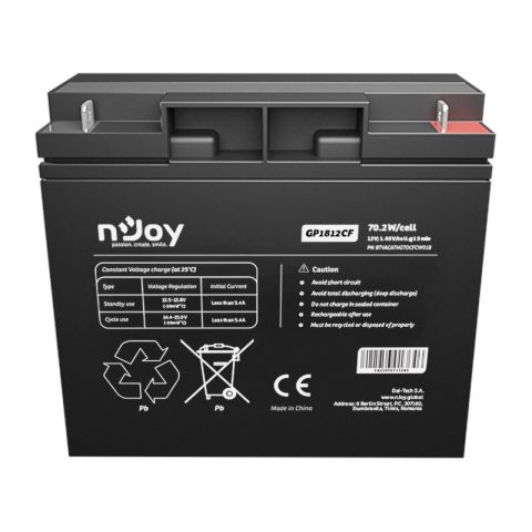 nJoy Baterija 12V AGM GP1812CF 5Ah UPS Alarm Security Lead Acid VRLA