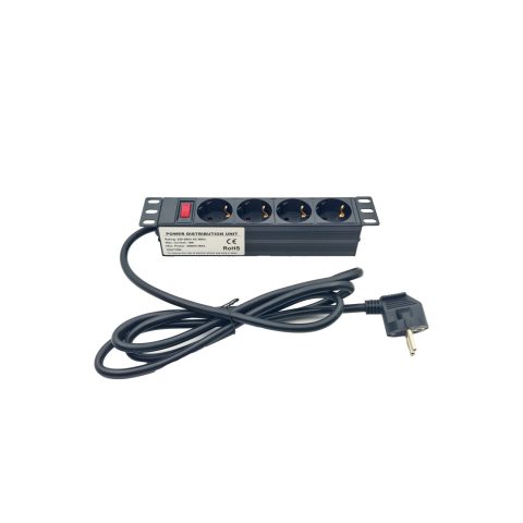 Netiks PDU-4SP-1U-10 napojni PDU panel, 10"/1U, 4 utičnice