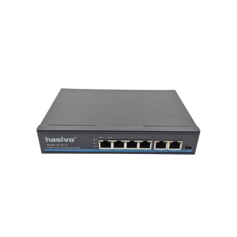 Hasivo S600P-4F-2F-AI-80W PoE svič, 4× 100M PoE + 2× uplink