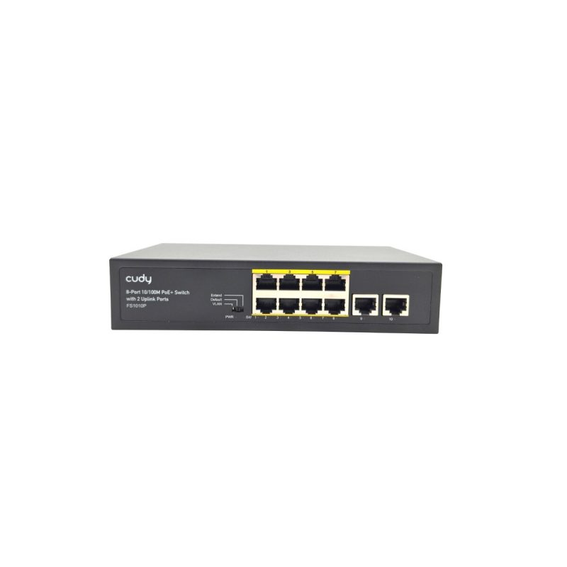 Cudy FS1010P PoE+ svič, 8× 100M PoE + 2× uplink