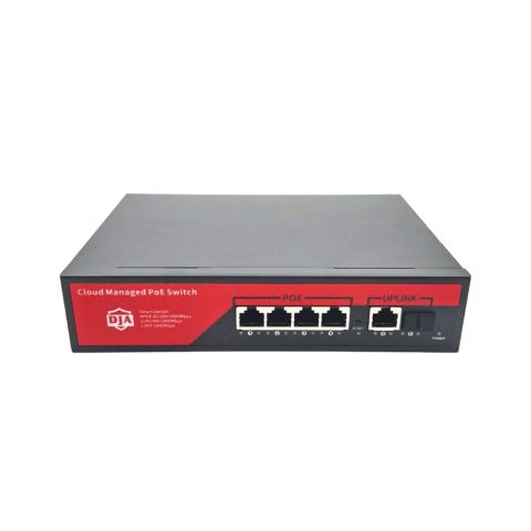 DJA-SG200411P-60W upravljivi PoE+ svič, 4× GbE PoE + 1× GbE + 1× SFP, 60 W