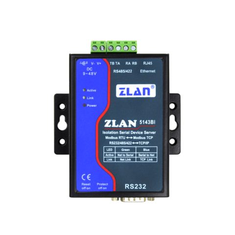ZLAN5143BI izolovani RS232/485/422 Ethernet konverter i Modbus RTU/TCP gateway